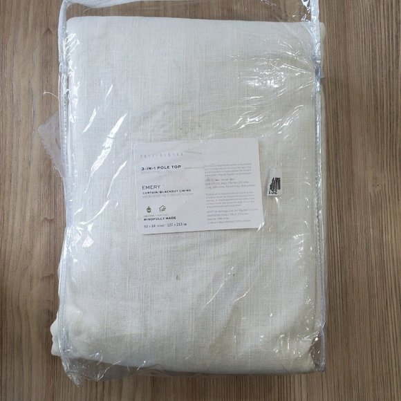 Pottery Barn Emery Drape Grommet Curtain Blackout Curtain 50" x 84" White